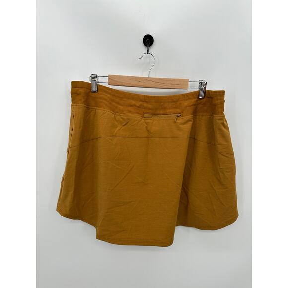 Alpine Skort Women XXL NWT Mustard Brown Stretch Waist Tennis Pickleball Preppy - Picture 2 of 8